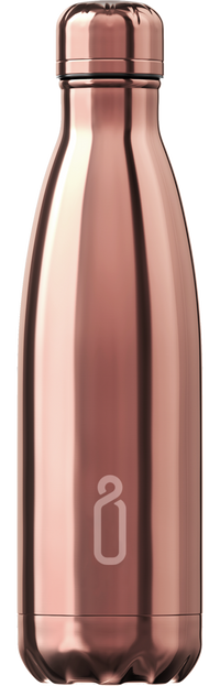 Chrome Rose Gold Reusable Water Bottle 500ml